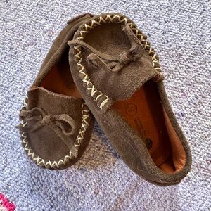🍍 AUGUSTA Baby Collections Babys Brown Leather Moccasins Shoes Toddler Sz 6🍍